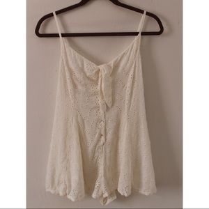 Urban Outfitters Lace White Romper Small